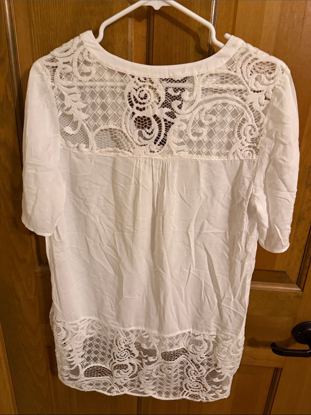 NWT Chico’s White Lace Piecing Popover Elsie Women’s Top Size 0